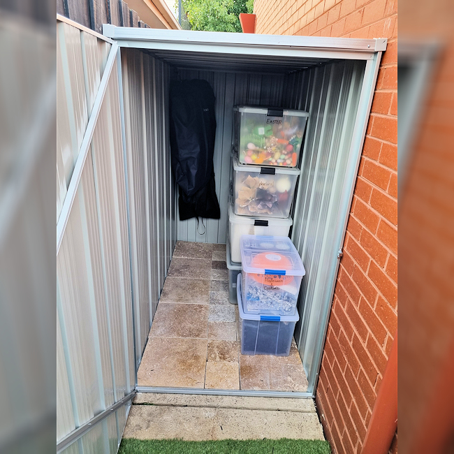 Slimline F36 Flat Roof 1.07m x 2.105m Side Entry Shed in Monolith
